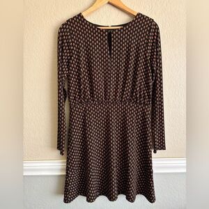 LOFT Black Floral Blousen Dress Petite Size 4